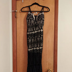 Black and Creme Formal Gown